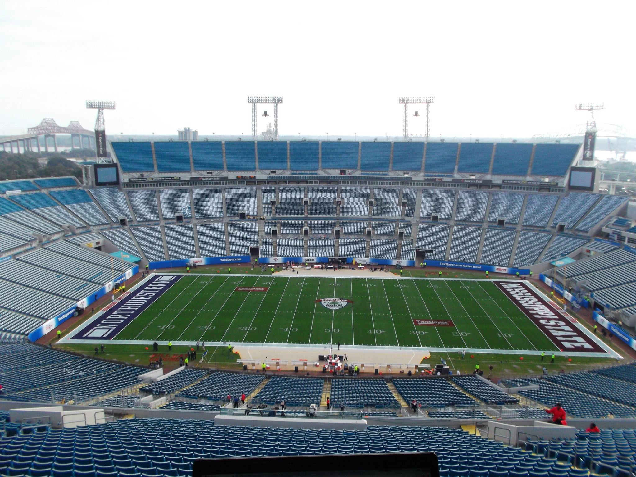 Photo from our press box in Jacksonville. I'm afraid of heights.